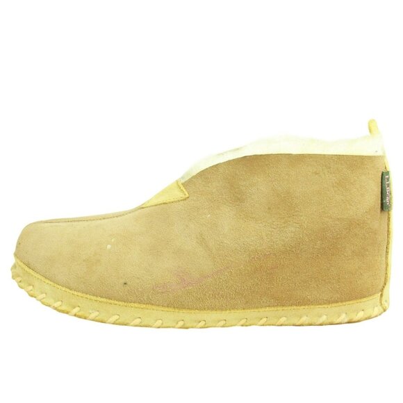 LL Bean Wicked Good Shearling Lined Slipper Boots Brown Suede Size 11 M - Picture 1 of 9